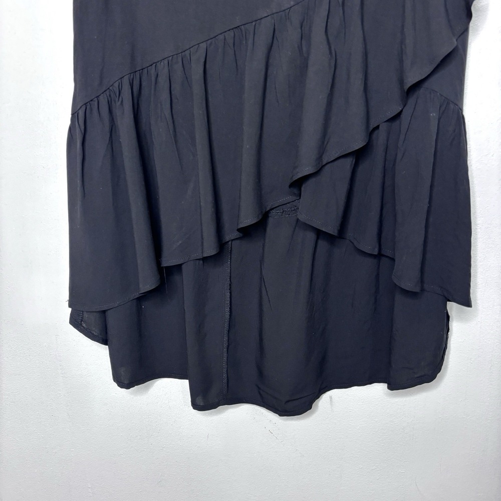 Esmara Skirt 12 Black Ruffle High Low Asymmetrical Layered Hem Minimalist Flowy - Picture 4 of 9